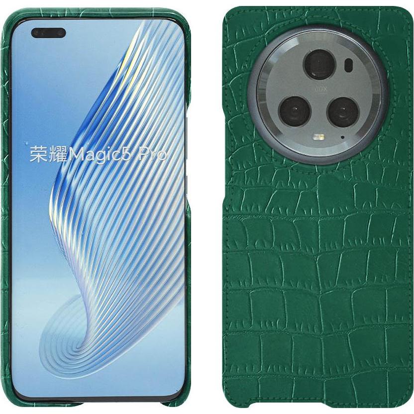 Noreve Lederschutzhülle (Honor Magic5 Pro), Smartphone Hülle, Grün