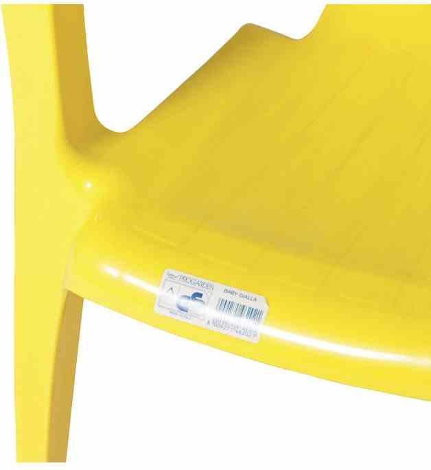 Produktbild ProGarden Stapelsessel Sedia Baby 38x38x52 cm aus Kunststoff in gelb (Kindersessel)