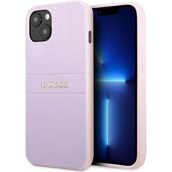 Guess PU Leather Saffiano Case (Apple iPhone 13 mini), Smartphone Hülle, Violett