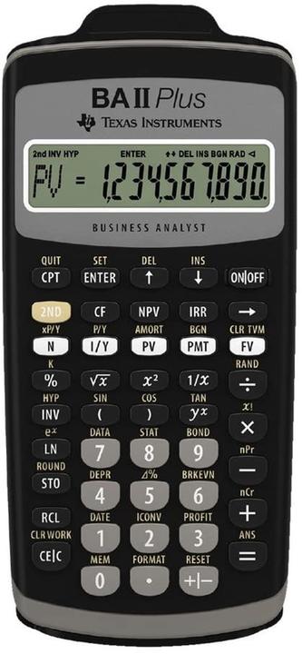 Actual product image TI BA II Plus Professional (Battery operated)