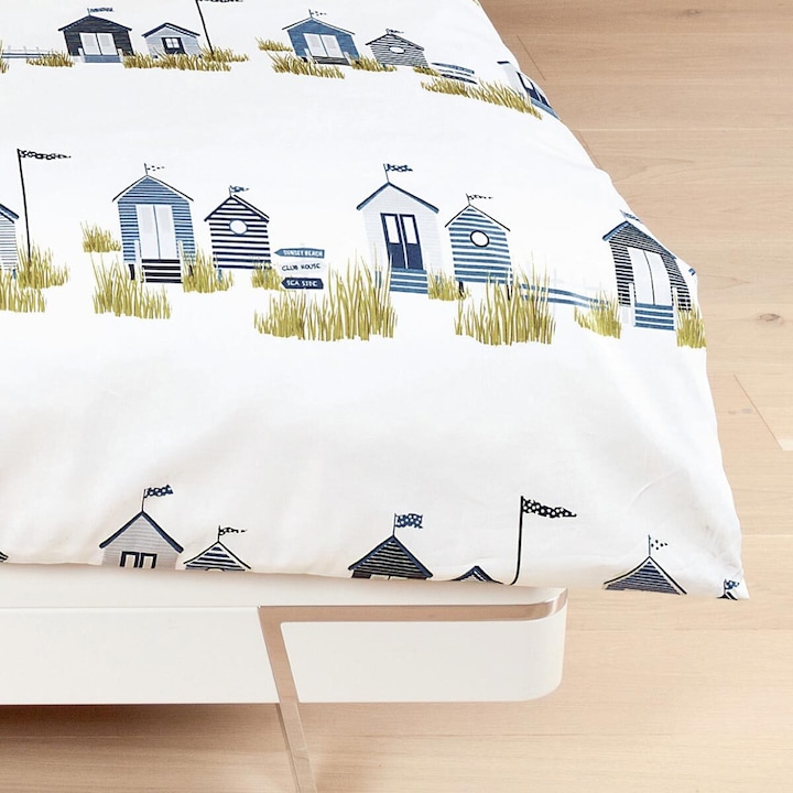 Immagine prodotto Janine Biancheria da letto in fibra fine Davos 65166 nautica (Set di biancheria da letto, 155x200 cm + 80x80 cm)