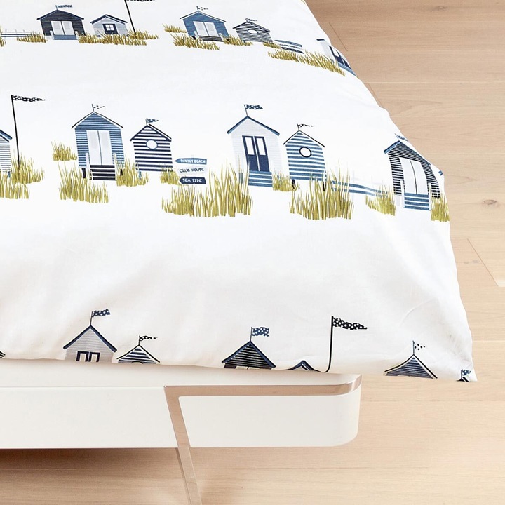 Image du produit Janine Drap de lit en lin fin Davos 65166 maritime (Set de linge de lit, 155x200 cm + 80x80 cm)