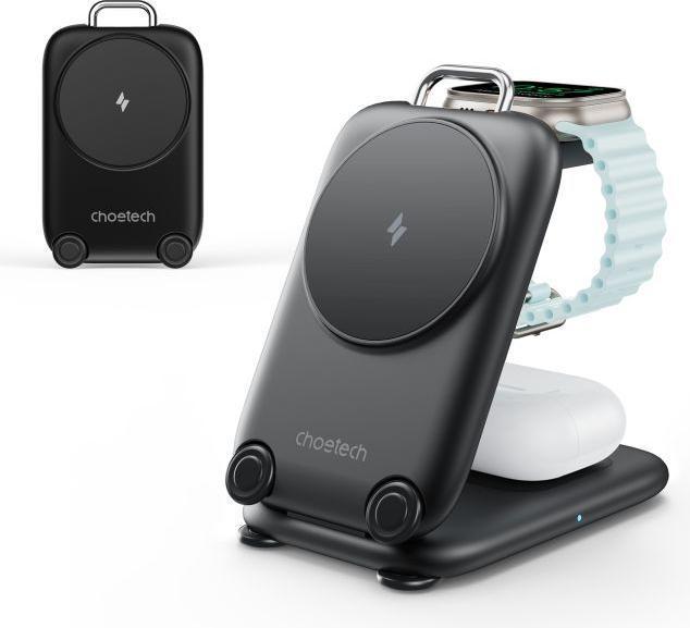 Choetech 3in1 Wireless Ladestation MagLeap Suitcase (15 W)