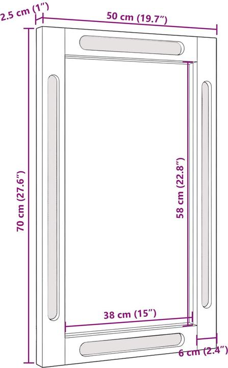 Produktbild vidaXL Badezimmer Spiegel (50 x 70 cm)