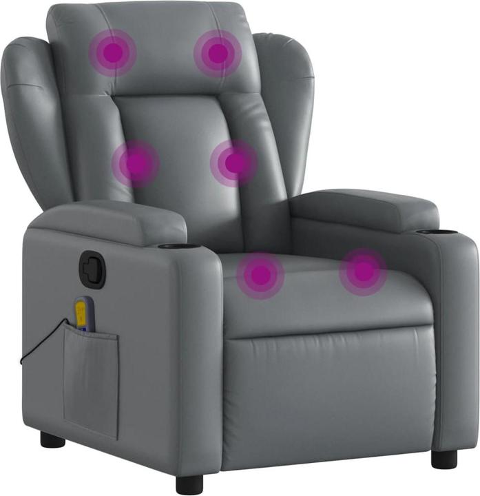 Actual product image vidaXL Massage chair grey imitation leather,Colour: Grey,Material