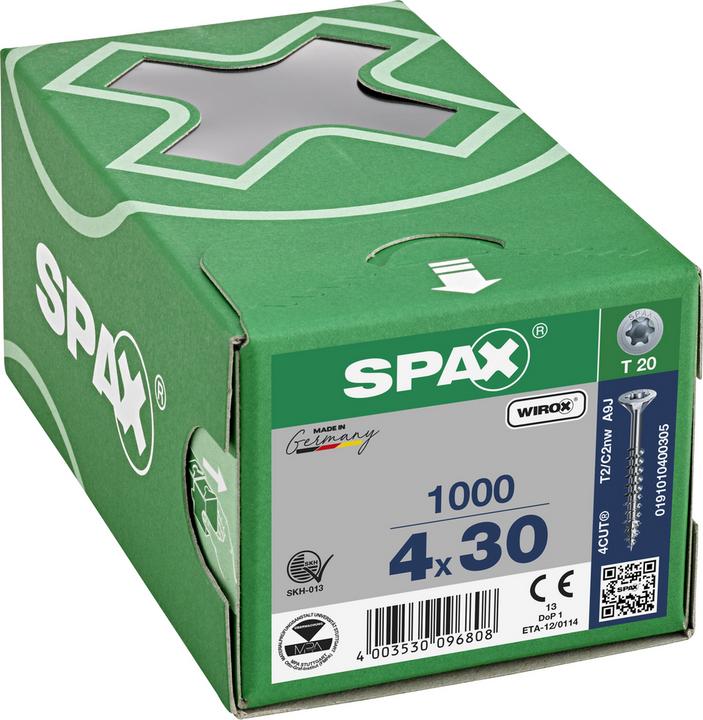 Image du produit Spax Vis pour panneaux d'aggloméré SK T20 4.0x30 mm (1000 Vis par pièce)