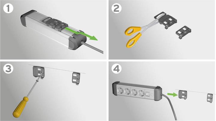 Actual product image Brennenstuhl 1391030600 Multiple socket outlet with switch silver-black protective contact 1 pc. (6x, CEE 7/3, 3 m)