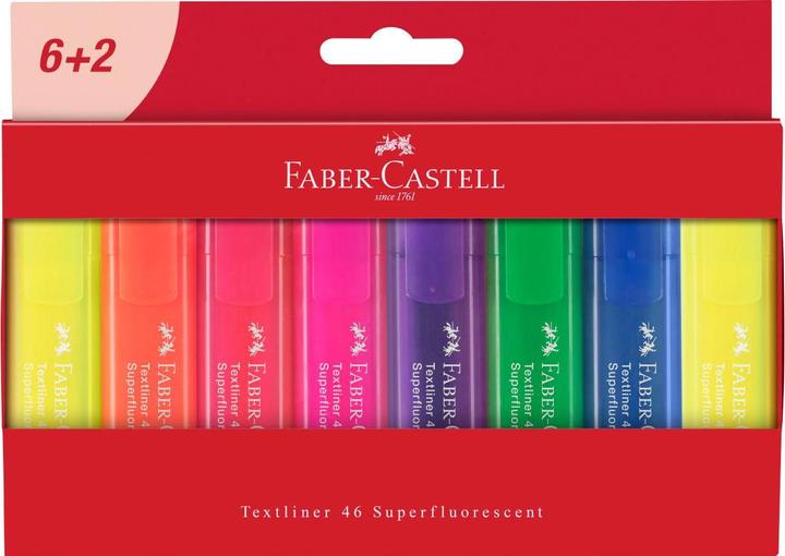 Actual product image Faber-Castell TEXTLINER 1546, 6+2 free (Multicoloured, 5 mm, 8 x)