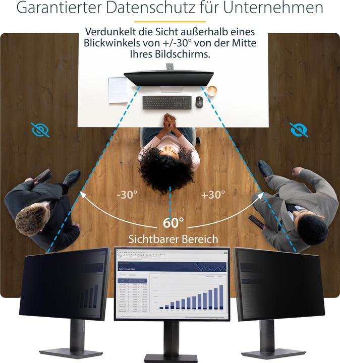 Produktbild StarTech COM 68,58cm 27Zoll 16:9 Computer Monitor Blickschutzfilter Hängefilter/Acrylfilter Sichschu (27", 16 : 9)