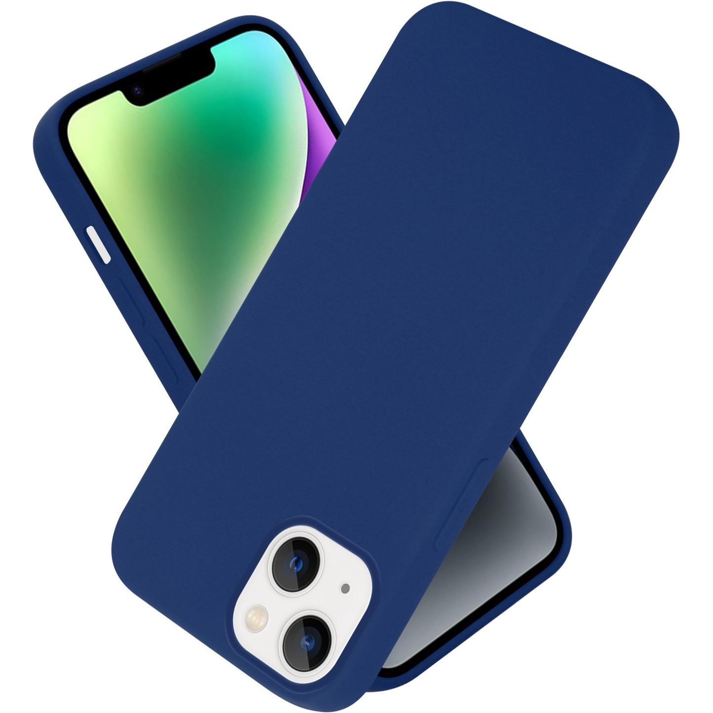 Cadorabo Hülle für Apple iPhone 14 PLUS im TPU Liquid Silicone Case Style (Apple iPhone 14 Plus), Smartphone Hülle, Blau