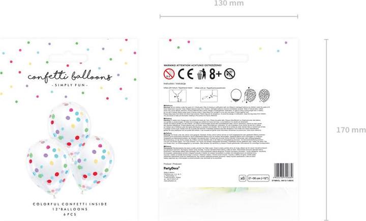 Actual product image Partydeco Star Confetti Balloons Silver (6 x)