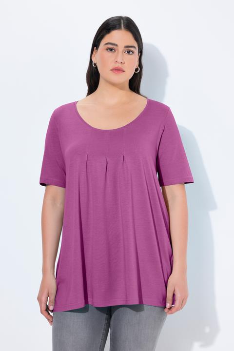 Actual product image Ulla Popken Essential Front Pleat Tee (62)