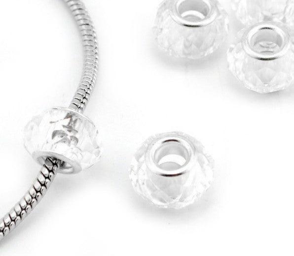 Hermex Bead versilbert 925 - Silbrig Clear (Acrylglas, Silber 925)