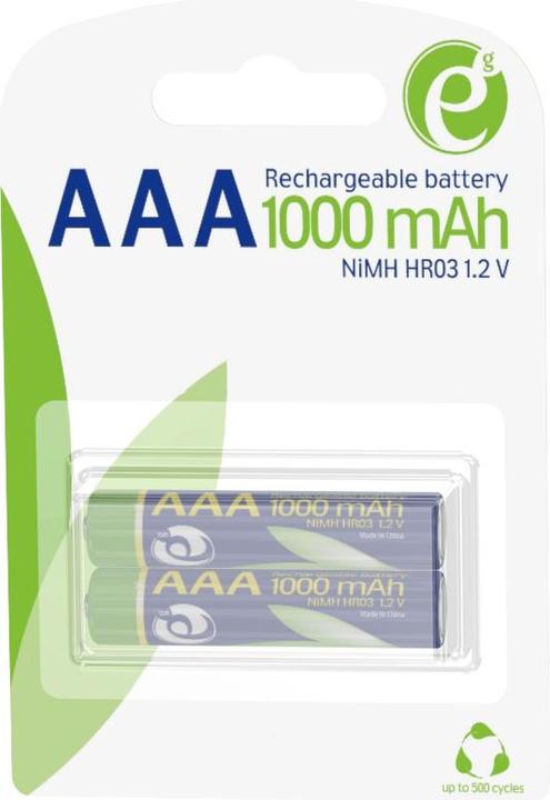 Actual product image Energenie EG-BA-AAA10-01 Household Rechargeable Battery Nickel Metal Hydride (NiMH) (2 pcs., AAA, 1000 mAh)