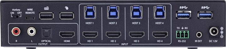 Produktbild InLine ® KVM Switch, 4-fach, HDMI, 4K60Hz, Multiviewer, USB Hub, schwarz