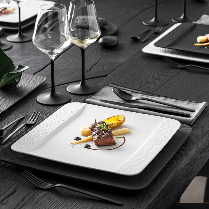 Image du produit Villeroy & Boch Assiette plate carrée Manufacture Rock blanc (1 x)