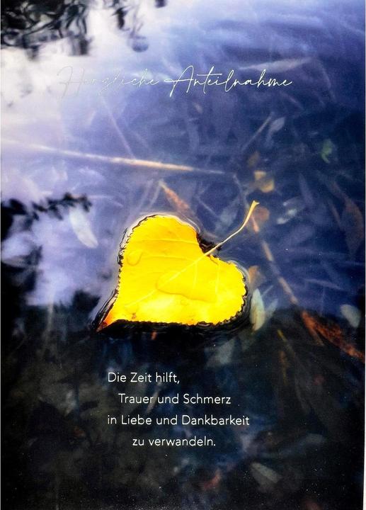 Image du produit ABC Carte de deuil Feuille dans l'eau A5 (1 pcs)