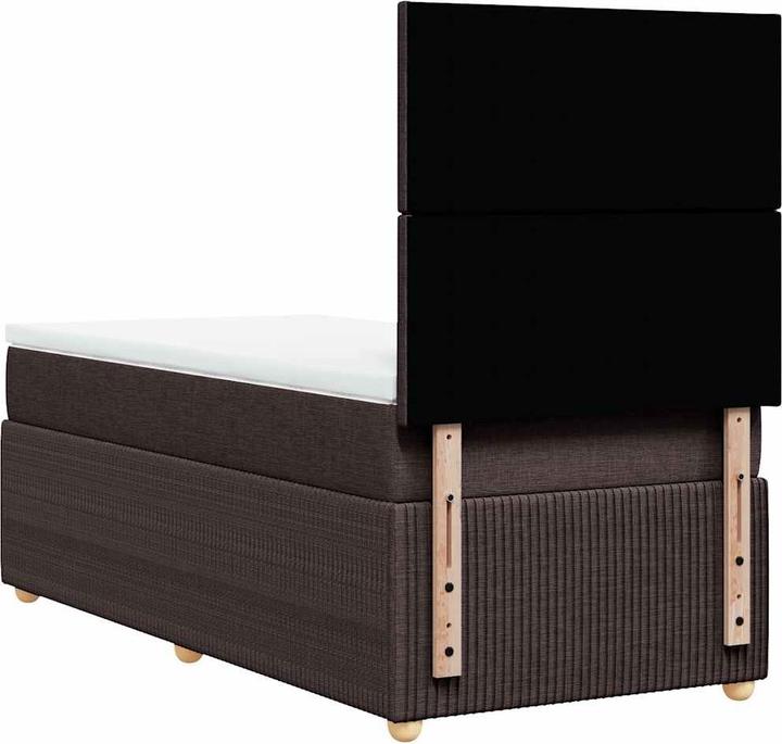 Produktbild VidaXL Boxspringbett Polsterbett Bett mit Matratze Dunkelbraun 80x200cm Stoff (80 x 200 cm)