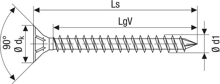 Actual product image Spax Countersunk Multi-Head T-Star Plus T50 Fully Threaded Cut Wirox (50 Screws per piece)