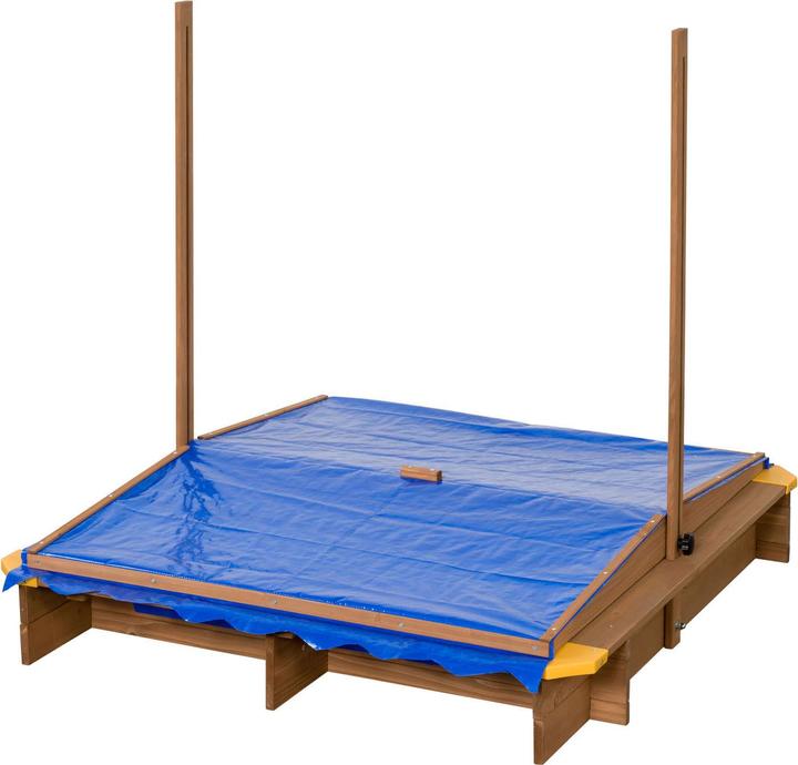 Actual product image SwingKing Wooden sandpit with water bowls and cover