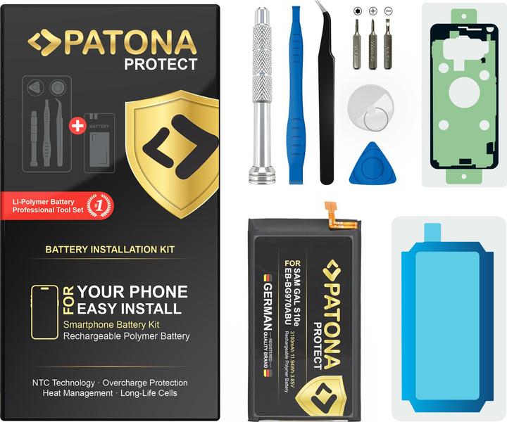 Patona PROTECT Akku für Samsung Galaxy S10e SM-G970F EB-BG970BU inkl. Einbau Kit