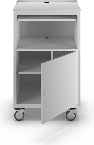 Actual product image eurokraft basic PC desk, mobile, HxWxD 1170 x 690 x 590 mm, light grey RAL 7035. (69 cm, 117 cm)