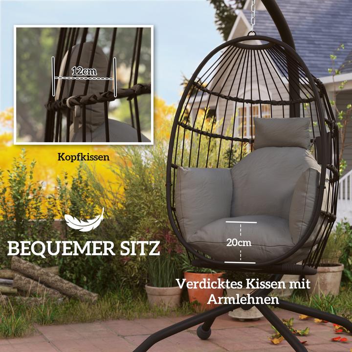 Image du produit Outsunny Hängesessel Stahl, Polyester Schwarz