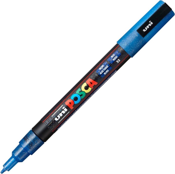 Actual product image Posca Marker PC-3M round tip (Glitter Blue, 1.30 mm, 1 x)