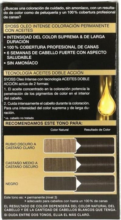 Actual product image Syoss OLIO INTENSE ink sin amoniaco #1.10-negro intenso 5 pz (1-10)