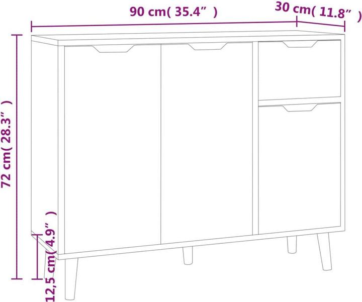 Produktbild vidaXL Sideboard (90 x 30 x 72 cm)