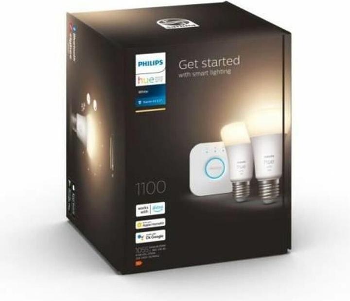 Productafbeelding Philips Hue Hue wit startset (E27, 9.50 W, 1055 lm, 2 x, F)