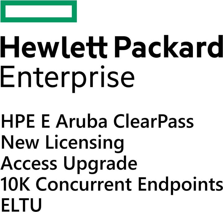 Produktbild HPE E Aruba ClearPass, New Licensing, Access, Upgrade, 10K Concurrent Endpoints, E-LTU