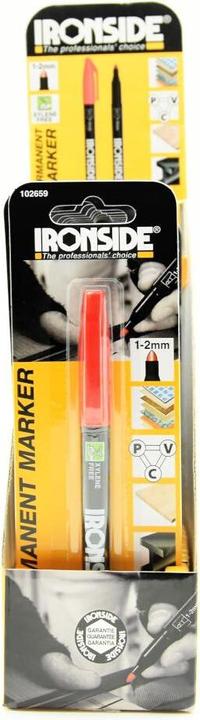 Image du produit Ironside Marqueur permanent rouge résistant à l'eau 1,5 - 3 mm
