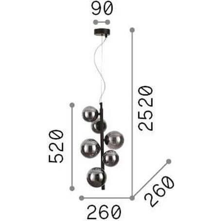 Thumbnail - Ideal lux, Pendelleuchte, PERLAGE G9 Pendelleuchte 6x ⌀260mm dimmbar Amber warmweiss 317793 (G9, 370 lm)