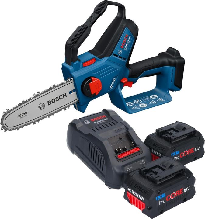 Produktbild Bosch Professional GKE 18V-20 Professional Akku Astsäge 18 V 18 cm + 2x ProCORE Akku 5,5 Ah + Ladegerät (Akku Kettensäge)