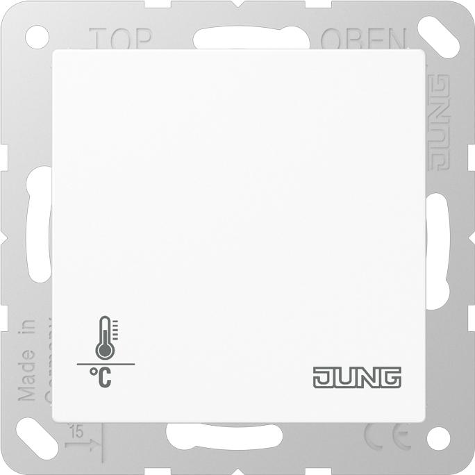 JUNG Raumtemperaturregler UP A KNX aws glz A2178BFORTSWW, Thermostat, Weiss