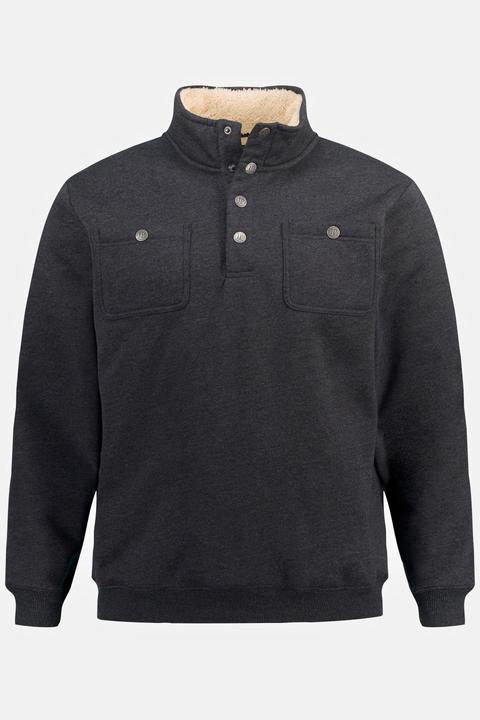 Produktbild JP1880 Sweattroyer, Langarm, Teddyfutter, Stehkragen, Druckknöpfe (7XL)