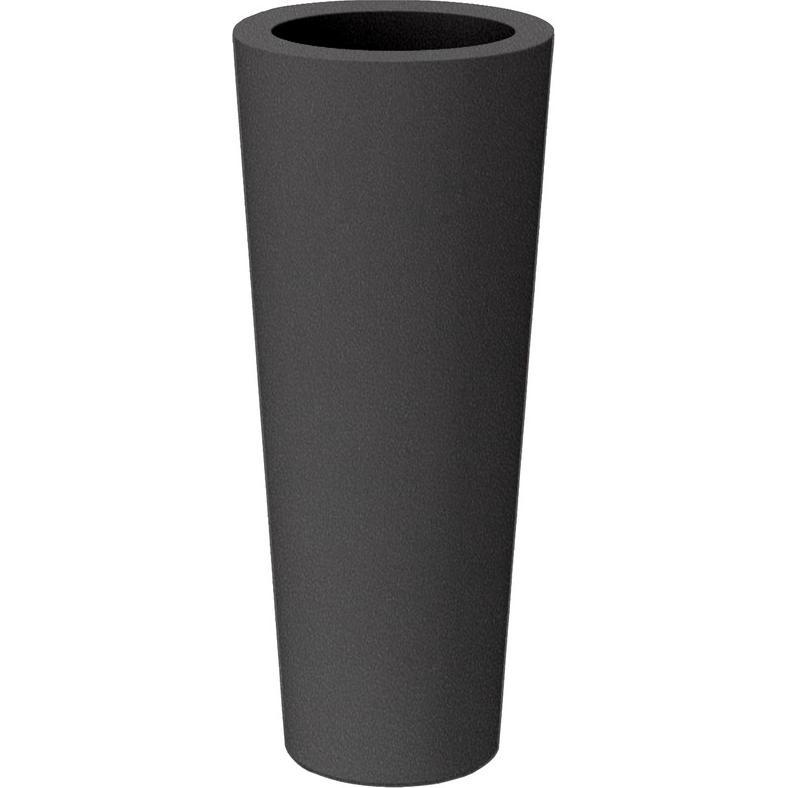 Newgarden, Blumentopf, FICUS 60 Pflanzkübel gross doppelwandig rund, hoch ø29x59cm anthrazit 16L aussen