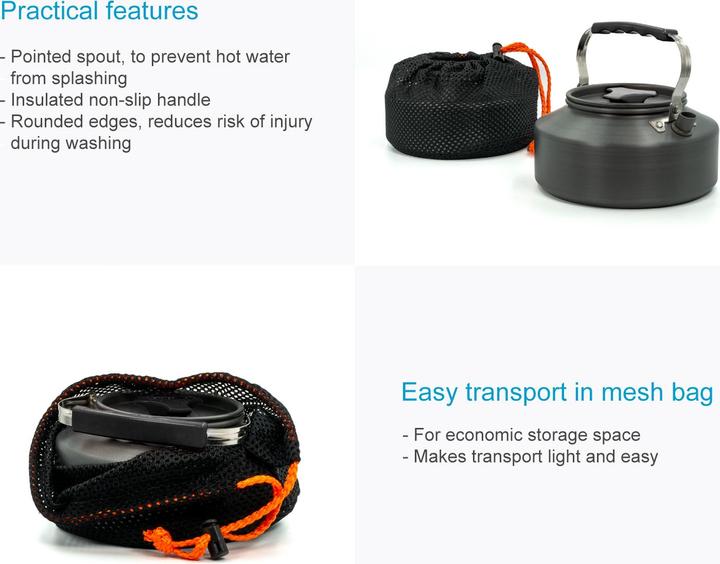 Produktbild Intirilife Camping Wasserkocher Outdoor Kochkessel (1.10 l)