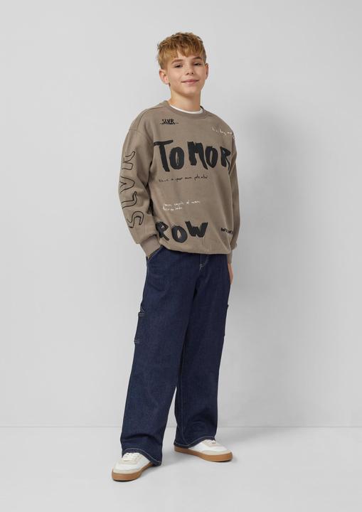 Produktbild s.Oliver Sweatshirt Oversized Sweatshirt mit All-over-Print (134, 140)