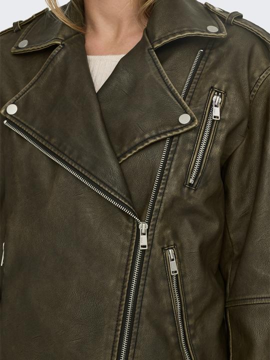 Image du produit Only Col en bande Veste de motard Veste en cuir synthétique (M)