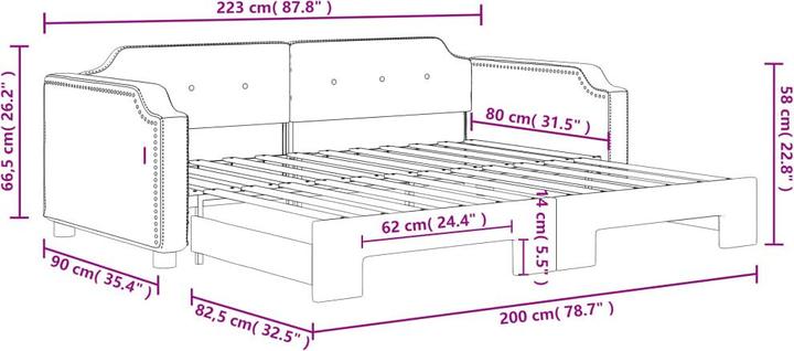 Produktbild vidaXL ausziehbares Tagesbett