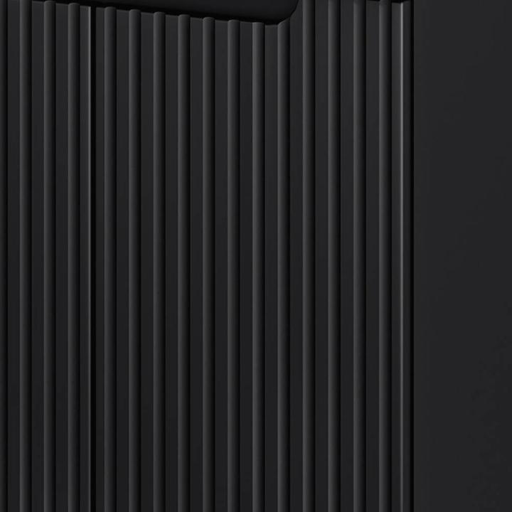 Produktbild En.Casa Waschbeckenunterschrank Skelbolu mit 2 Türen 60x60x40cm Schwarz/Eichenoptik