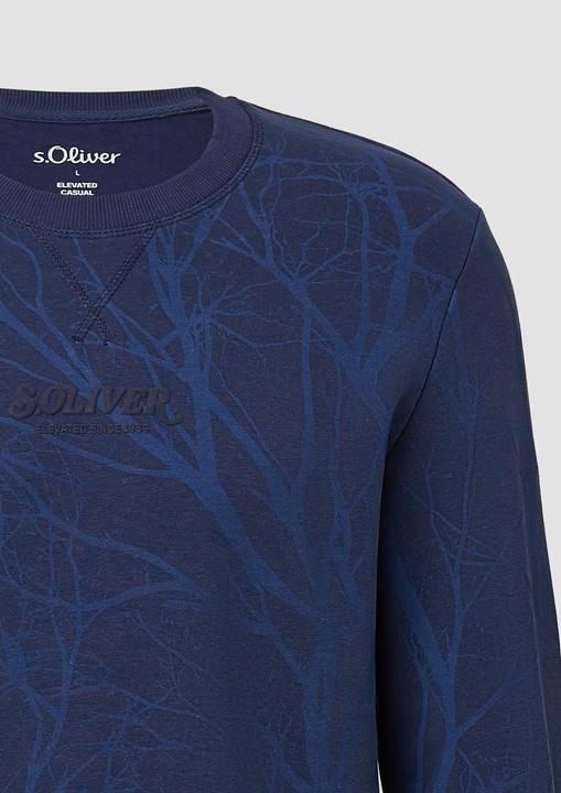 Produktbild s.Oliver Sweatshirt Leichtes Sweatshirt mit All-over-Print und Logo (S)