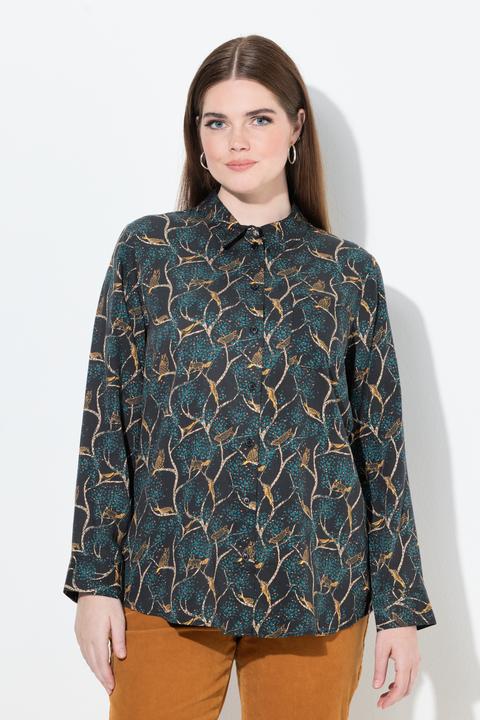 Immagine prodotto Ulla Popken Camicia con stampa in stile country, collo da camicia e maniche lunghe (46, 48)