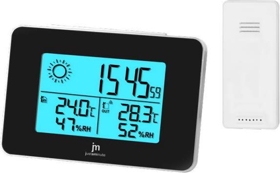 Produktbild LoWell Justaminute JD9527 digitale Wetterstation Schwarz, Grau Batterie