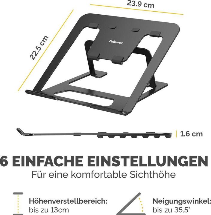 Produktbild Fellowes Alumia schwarz mobiler Laptop-Ständer