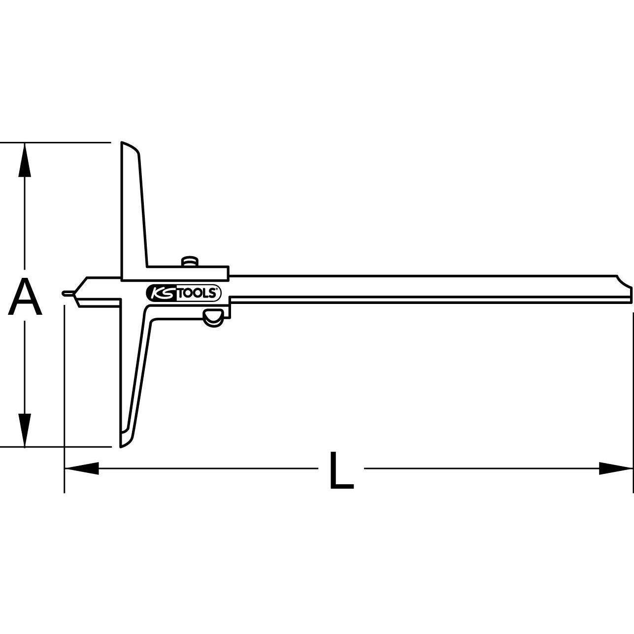 Thumbnail - KS Tools, Messlehre, Tiefenmessschieber mit Messstift (16 cm)