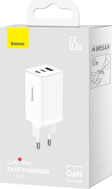Immagine prodotto Baseus Caricabatterie veloce GaN5 Pro Dual USB-C e USB-A (65 W)