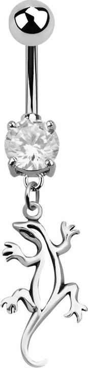 Immagine prodotto Star Piercing Banana in argento con ciondolo lucertola in argento (senza ottone, Acciaio chirurgico 316L, Argento 925)
